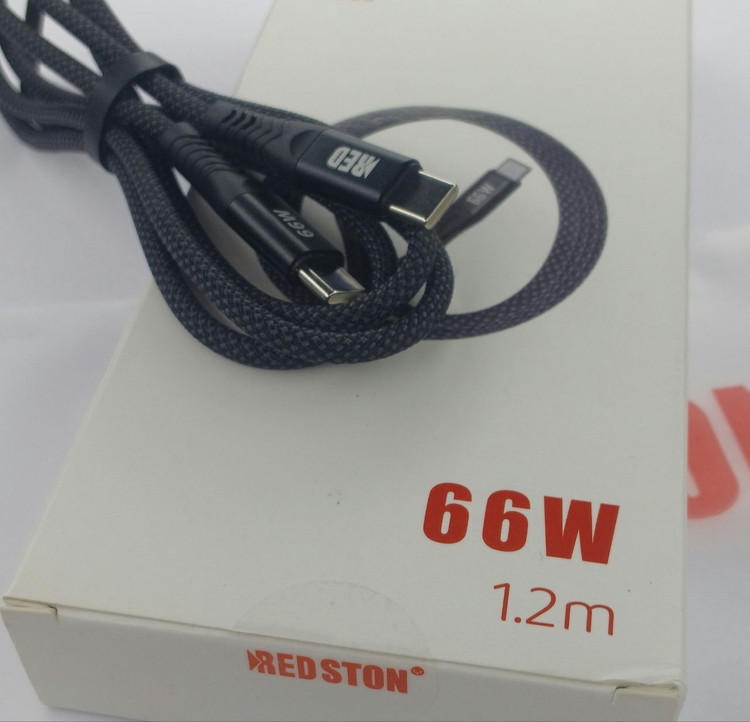 کابل شارژ REDSTON مدل RC825-66W دو سر تایپ C