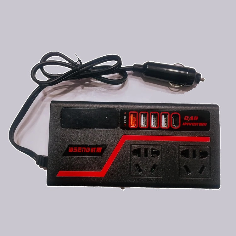 اینورتر خودرویی هوشمند چندکاره وو شنگ مدل WS-A1 مجهز به خروجی فست شارژ QC3.0 و پورت Type-C