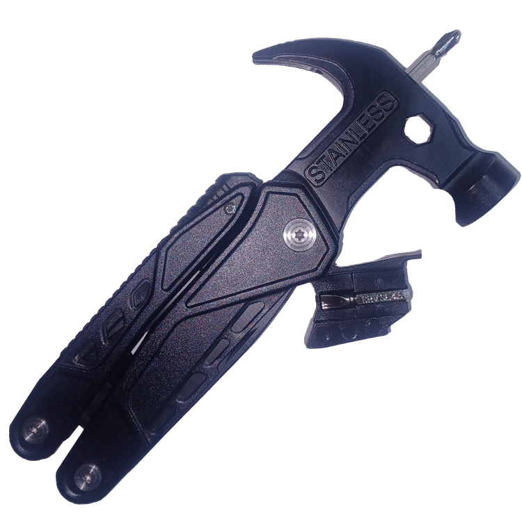 چکش چندکاره ۱۸ کاره کمپینگ و بقا مدل Multifunctional Tool مجهز به چخماق و سوت نجات