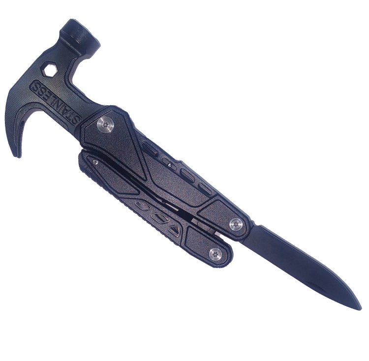 چکش چندکاره ۱۸ کاره کمپینگ و بقا مدل Multifunctional Tool مجهز به چخماق و سوت نجات