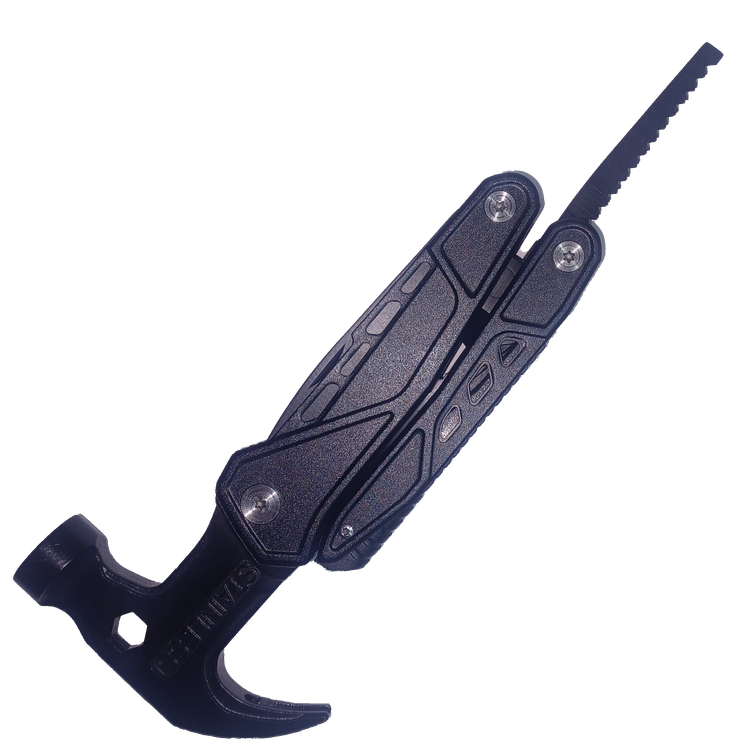 چکش چندکاره ۱۸ کاره کمپینگ و بقا مدل Multifunctional Tool مجهز به چخماق و سوت نجات