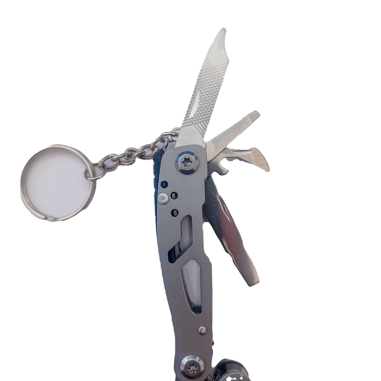 انبردست چندکاره مینیاتوری کمپینگ و EDC مجهز به بند کلید و کیف برزنتی کمربندی